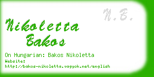 nikoletta bakos business card